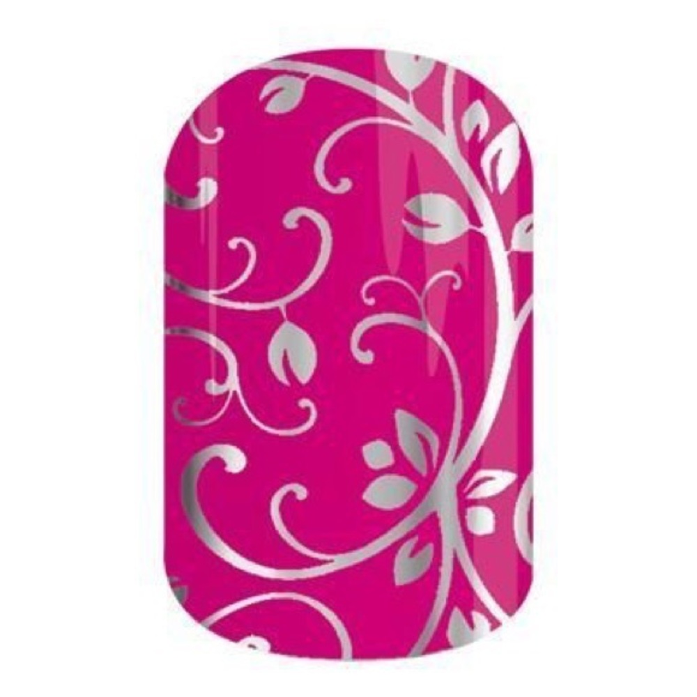 Jamberry Silver Floral on Magenta